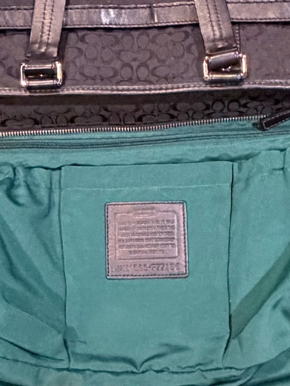 Coach Heritage Stripe Large Signature Tote Travel Bag (Style F77156) - Picture 13 of 16